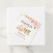 Roze Gouden Glitter Pompoen Bloemen Meisje 1e Verj Bedankjes Labels (In situ)