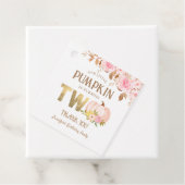 Roze Gouden Glitter Pompoen Bloemen Meisje 2e Verj Bedankjes Labels (In situ)