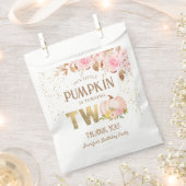 Roze Gouden Glitter Pompoen Bloemen Meisje 2e Verj Bedankzakje (Geknipt)