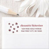 Roze Gouden Glitter Pootafdrukken Etiket (Insitu)
