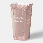 Roze Gouden Glitter Popcorn Doos Aangepaste Tekst  Bedankdoosjes (Achterkant)