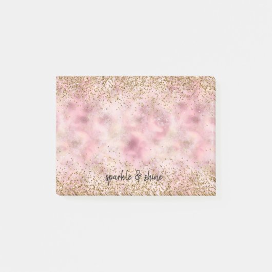 Roze gouden glitter post-it® notes (Voorkant)