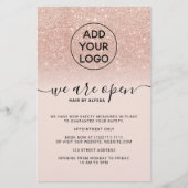 Roze gouden glitter prijzen logo roze We zijn open Flyer (Voorkant)