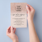 Roze gouden glitter prijzen logo roze We zijn open Flyer (Hand)