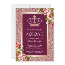 Roze Gouden Glitter Prinses Roze Bloem Aqiqah
