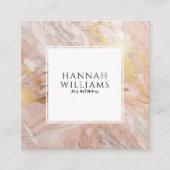 Roze & Gouden Glitter QR Code Kleurrijk Patroon Vierkante Visitekaartje (Voorkant)