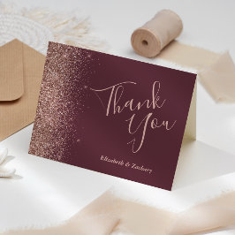 Roze Gouden Glitter Rand Bruids Trouw Dank Je Kaart
