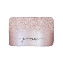 Roze Gouden Glitter Roze Metaal Calligrafie Initia