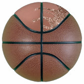 Roze Gouden Glitter Schitter Drip Monogram Naam Basketbal (Rechts)