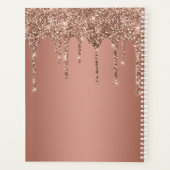 Roze Gouden Glitter Schitter Drip Monogram Naam Planner (Achterkant)