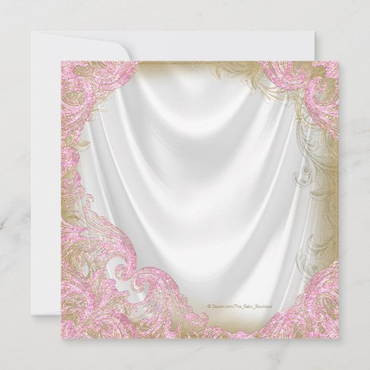 Roze Gouden Glitter Schoen Pearl Bridal Baby showe Kaart (Achterkant)