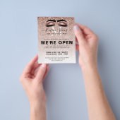 Roze Gouden Glitter Schoonheidssalon Wimpers We Zi Flyer (Hand)