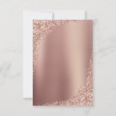 Roze Gouden Glitter Script Bruiloft RSVP Kaartje (Achterkant)