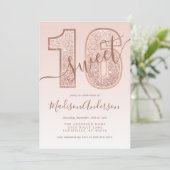 Roze Gouden Glitter Script Sweet 16 Verjaardagsfee Kaart (Staand voorkant)