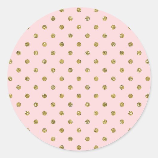 Roze & Gouden Glitter Sparkle Polka Dots Chique Pa Ronde Sticker (Voorkant)