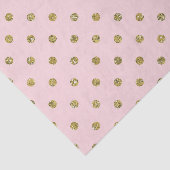 Roze & Gouden Glitter Sparkle Polka Dots Chique Pa Tissuepapier (Detail)