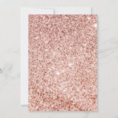 Roze Gouden Glitter Staalgrijs Marmer Moslim Bruil Kaart (Achterkant)
