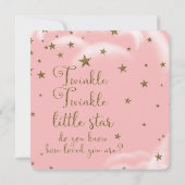 Roze & Gouden Glitter Sterren Het Is Een Meisje Ba Kaart (Achterkant)
