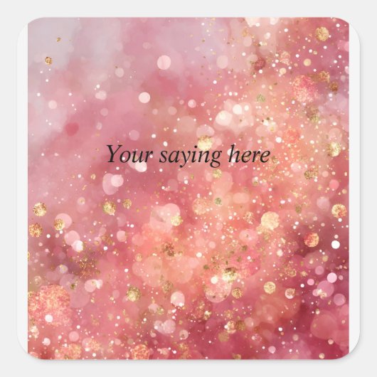 Roze & Gouden Glitter Sticker (Voorkant)