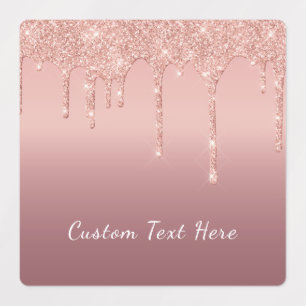 Roze Gouden Glitter Stickers Gepersonaliseerde Tek