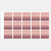 Roze Gouden Glitter Stickers Gepersonaliseerde Tek (Vel)