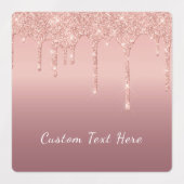 Roze Gouden Glitter Stickers Gepersonaliseerde Tek (Design 2)
