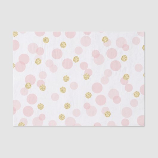 Roze Gouden Glitter Stippen Verjaardagscadeau Tissuepapier (Voorkant)