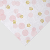 Roze Gouden Glitter Stippen Verjaardagscadeau Tissuepapier (Detail)