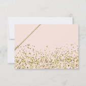 Roze gouden glitter streep dank u baby shower bedankkaart (Achterkant)
