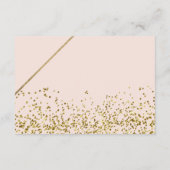 Roze gouden glitter streep routebeschrijving baby informatiekaartje (Achterkant)