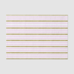Roze & Gouden Glitter Strepen Streep Tissuepapier
