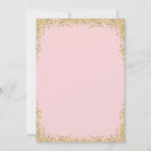 Roze Gouden Glitter Thee Feest Bedankkaart Kaart (Achterkant)