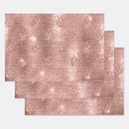 Roze Gouden Glitter Trendycadeau voor haar Inpakpapier Vel