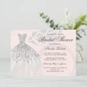 Roze Gouden Glitter Trouwring Bruiloft Kaart (Staand voorkant)