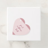 Roze Gouden Glitter Uitzicht Aangepaste Tekst Hart Bedankjes Labels (In situ)