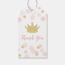 Roze Gouden Glitter Verjaardag Bedankt Cadeaulabel