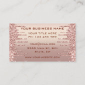 Roze Gouden Glitter Visitekaartjes met QR-code (Achterkant)
