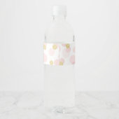 Roze & Gouden Glitter Waterfles Etiket Baby shower (Achterkant)