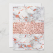 Roze Gouden Glitter Witte Marmeren Moslim Bruiloft Kaart (Achterkant)