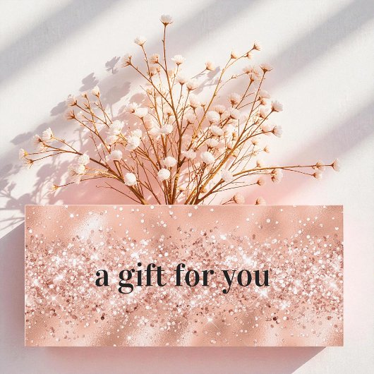 Roze Gouden Glitter Zakelijke Cadeaubon