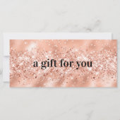 Roze Gouden Glitter Zakelijke Cadeaubon (Voorkant)