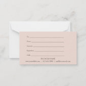 Roze Gouden Glitter Zakelijke Categorie Certificaa Notitiekaartje (Achterkant)