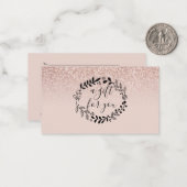 Roze Gouden Glitter Zakelijke Categorie Certificaa Notitiekaartje (Voorkant / Achterkant in situ)