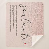 Roze Gouden Glitter Zielsverwant Definitie Liefde  Sherpa Deken (Voorkant)