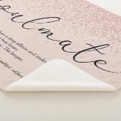 Roze Gouden Glitter Zielsverwant Definitie Liefde  Sherpa Deken (3/4)