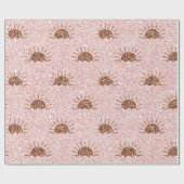 Roze Gouden Glitter Zonsondergang Patroon Ontwerp Cadeaupapier (Vlak)