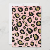 Roze Gouden Glitter & Zwart Leopard Baby shower Kaart (Achterkant)