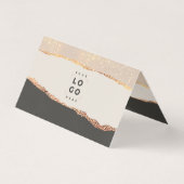 Roze Gouden Glitter & Zwarte Moderne Cadeaubon Kaart (Achterkant)