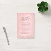 Roze Gouden Glitterdruppels Grand Opening Salon Post-it® Notes (Kantoor)