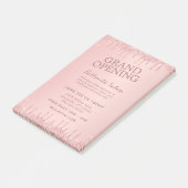 Roze Gouden Glitterdruppels Grand Opening Salon Post-it® Notes (Schuin)